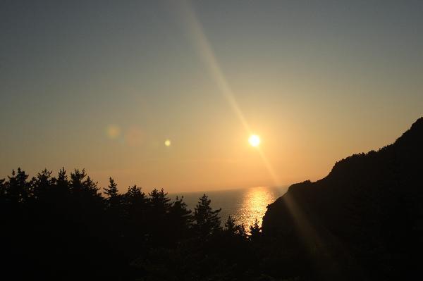 地球の島めぐり_韓国_鬱陵島_鬱陵島の初めての夕日