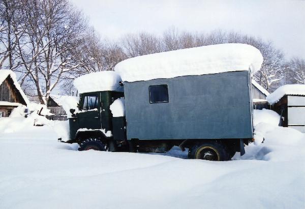 ロシア　サハリン島（樺太）　雪国